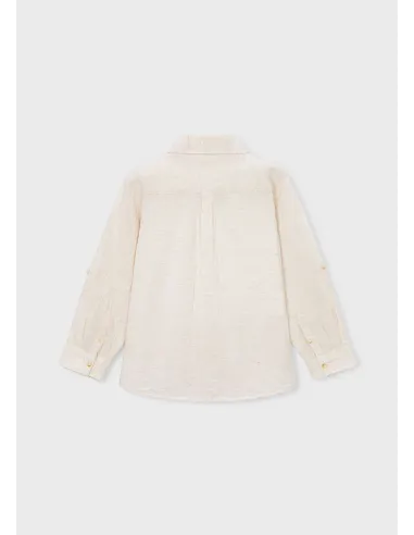 Camisa m/l lino c/camisero - Avena mez 