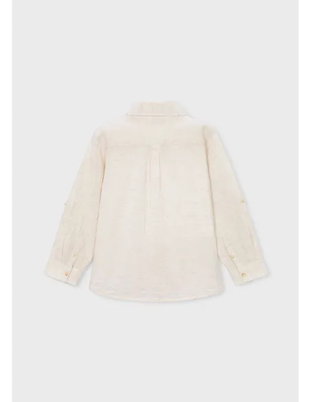 Camisa m/l lino c/camisero - Avena mez 