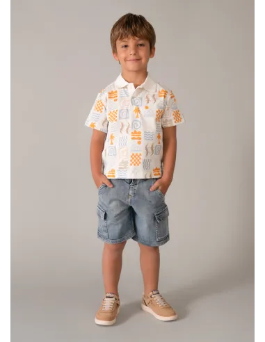 Super bermuda denim cargo - Claro     