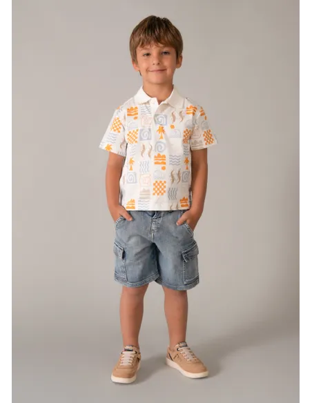 Super bermuda denim cargo - Claro     