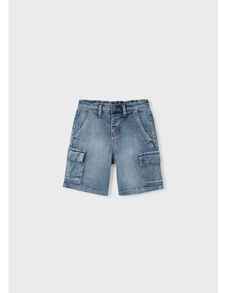 Super bermuda denim cargo - Claro     