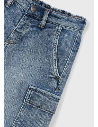 Super bermuda denim cargo - Claro     