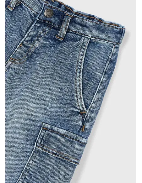 Super bermuda denim cargo - Claro     