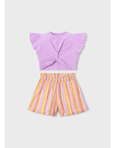 Conj. short rayas - Lilac     
