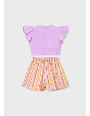 Conj. short rayas - Lilac     