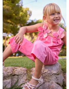 Conj. pantalon largo aplique - Geranio   