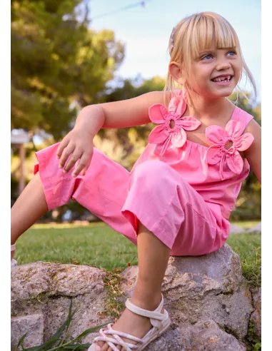 Conj. pantalon largo aplique - Geranio   