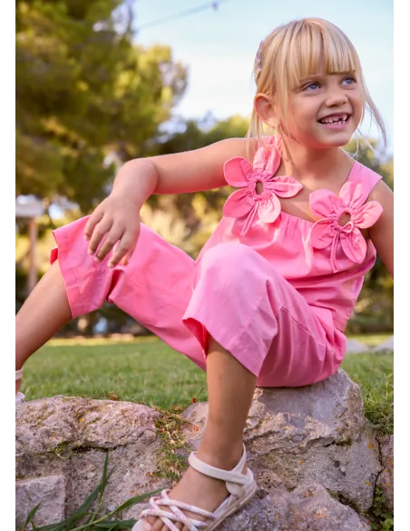 Conj. pantalon largo aplique - Geranio   