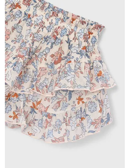 Falda pantalon estampada - Salmon    