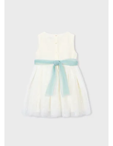 Vestido tul bordado - Crudo     