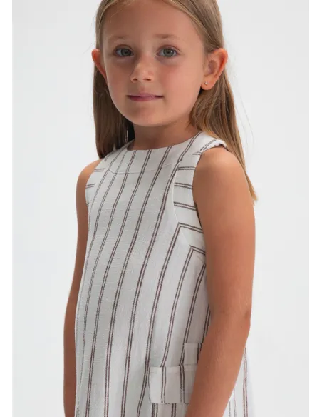 Vestido rayas - Beige     