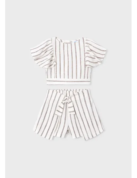 Conj. falda rayas - Beige     