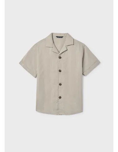 Camisa m/c cuello resort - Piedra    