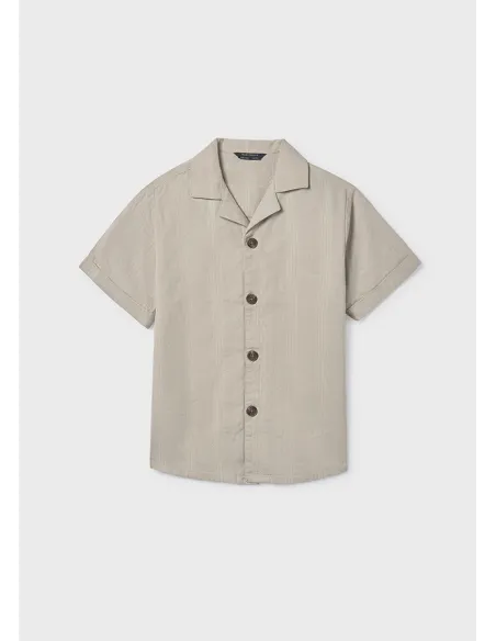 Camisa m/c cuello resort - Piedra    