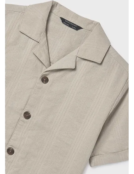 Camisa m/c cuello resort - Piedra    