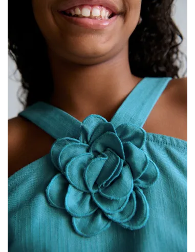 Conj. short flor - Jade      