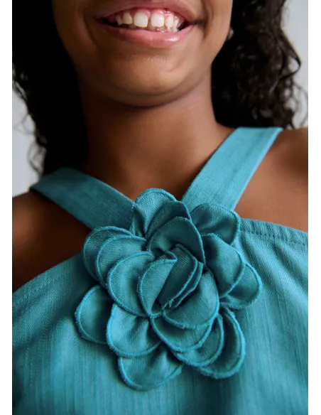 Conj. short flor - Jade      