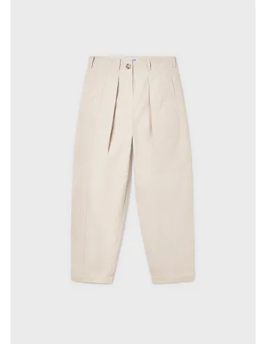 Pantalon largo plana gabardin - Arena     