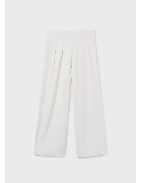 Pantalon largo crepe - Crudo     