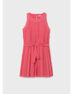 Vestido plisado - Coral     