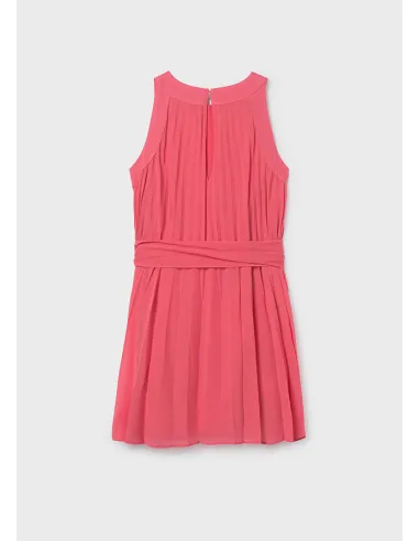 Vestido plisado - Coral     