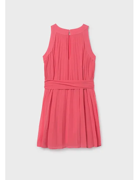 Vestido plisado - Coral     