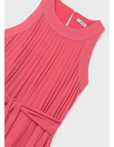 Vestido plisado - Coral     