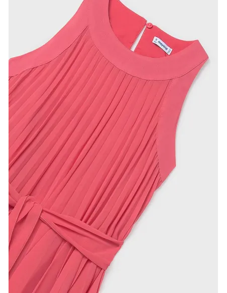 Vestido plisado - Coral     