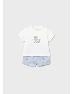 Conj. pantalon corto camiseta - Cielo