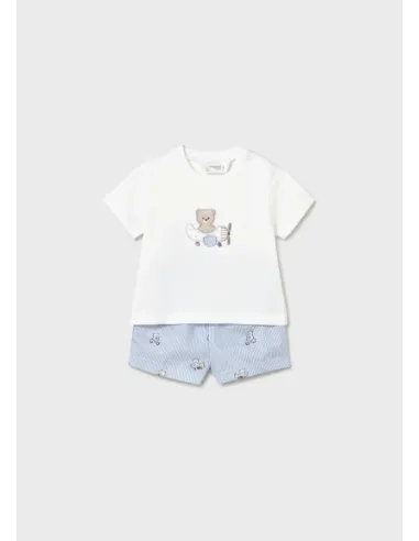 Conj. pantalon corto camiseta - Cielo