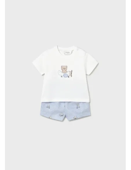 Conj. pantalon corto camiseta - Cielo
