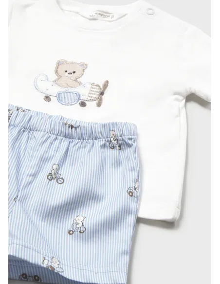 Conj. pantalon corto camiseta - Cielo
