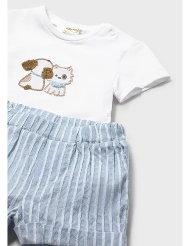 Conj. pantalon corto y gorro - Cielo