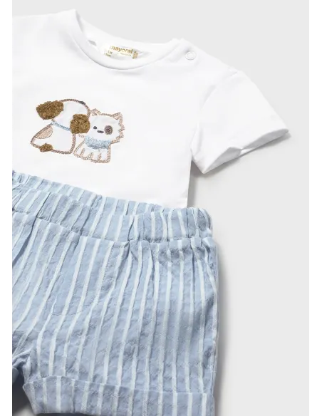 Conj. pantalon corto y gorro - Cielo
