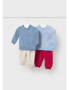 Conj. punto 4 piezas largo - Rojo