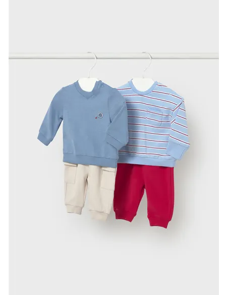 Conj. punto 4 piezas largo - Rojo