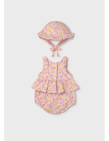 Pelele con gorro - Rosa      