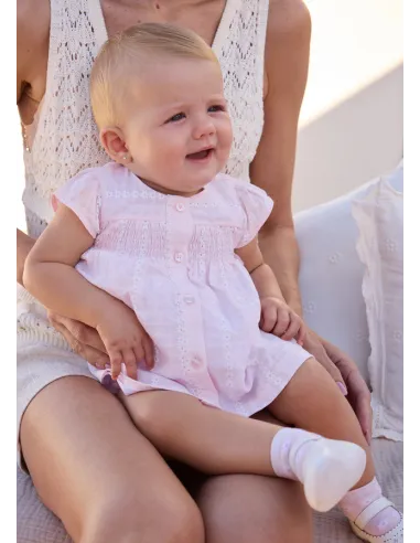 Vestido gasa - Rosa baby 
