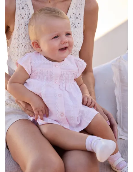 Vestido gasa - Rosa baby 