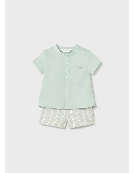 Conj. pantalon corto plana - Aqua