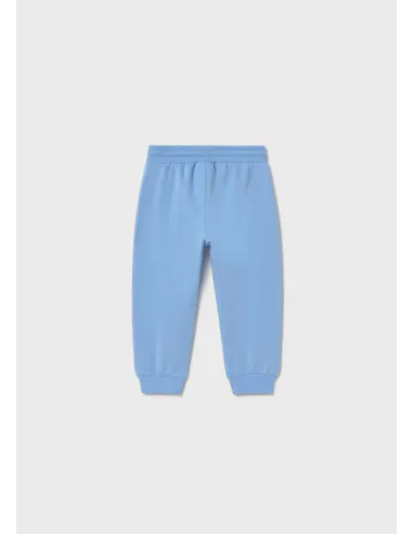 Pantalon felpa basico puños - Celeste   