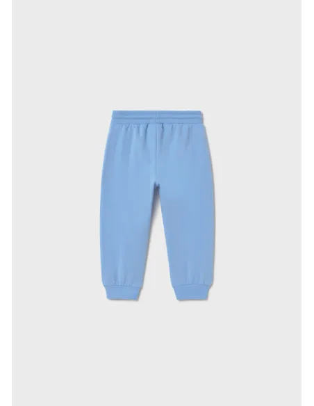 Pantalon felpa basico puños - Celeste   