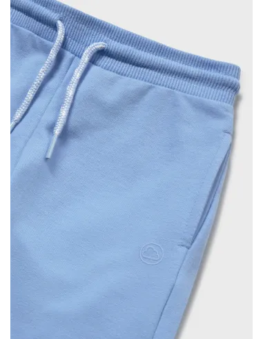 Pantalon felpa basico puños - Celeste   