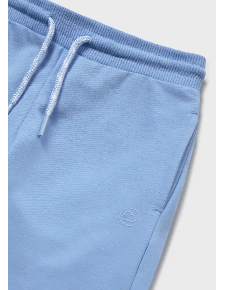 Pantalon felpa basico puños - Celeste   