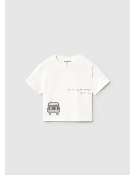 Camiseta m/c bolsillo - Nata      