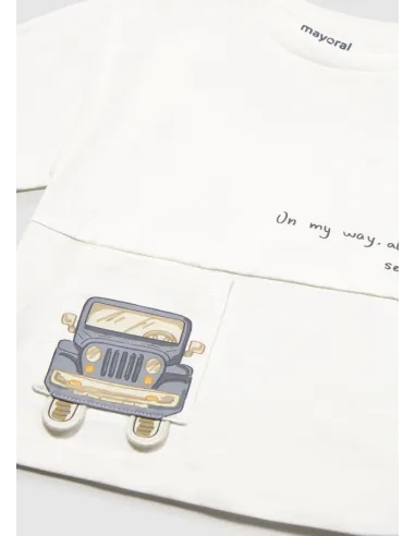 Camiseta m/c bolsillo - Nata      