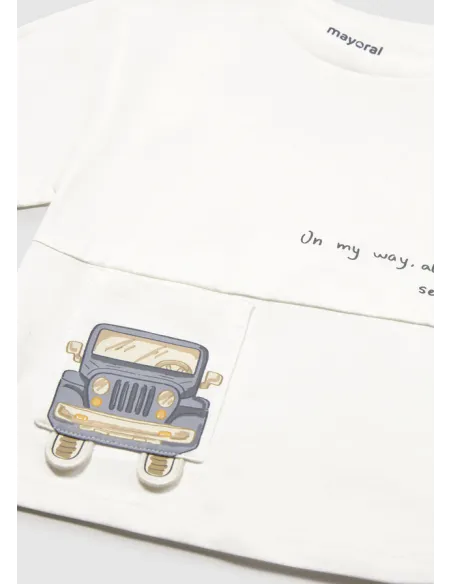 Camiseta m/c bolsillo - Nata      