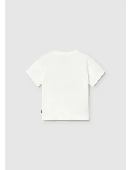 Camiseta m/c aplique - Nata-coche