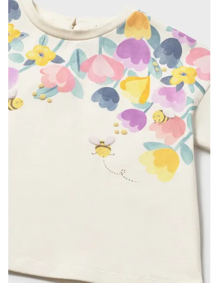 Camiseta m/c serigrafiada - Hueso     