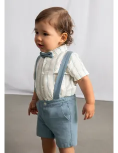 Conj. bermuda 3 piezas lino - Jade      